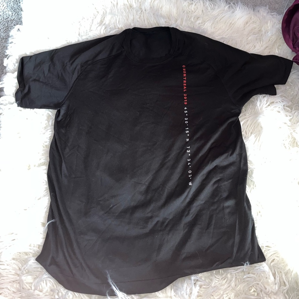 Lululemon Montreal Marathon Tee Black Coordinates T-Shirt Men's Size XL - Picture 3 of 6